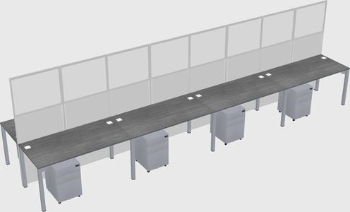 Shared rectangular cubicle