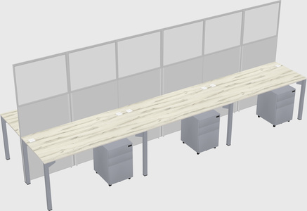 Shared rectangular cubicle
