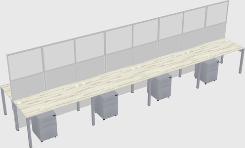Shared rectangular cubicle