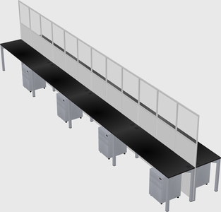Shared rectangular cubicle