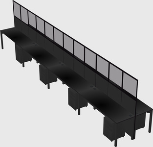 Shared rectangular cubicle