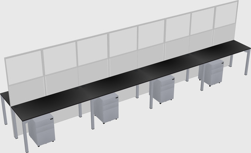 Shared rectangular cubicle