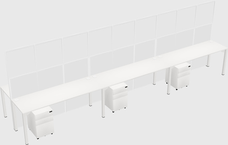 Shared rectangular cubicle