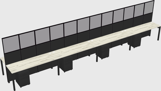Shared rectangular cubicle