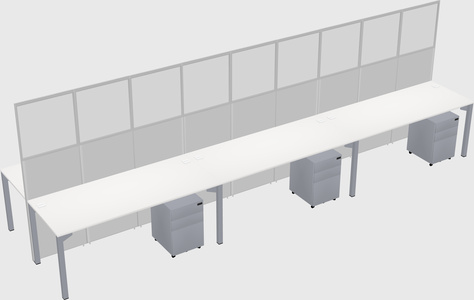 Shared rectangular cubicle
