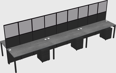 Shared rectangular cubicle