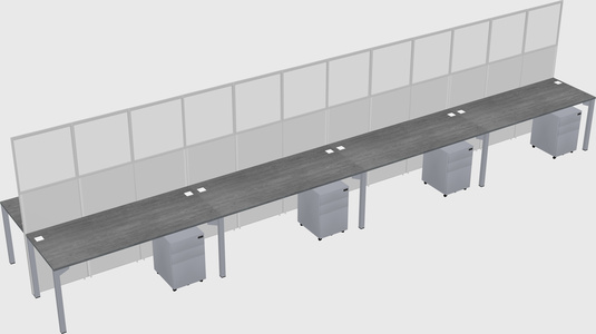 Shared rectangular cubicle