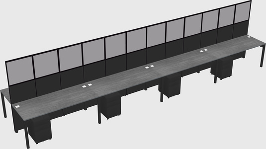 Shared rectangular cubicle