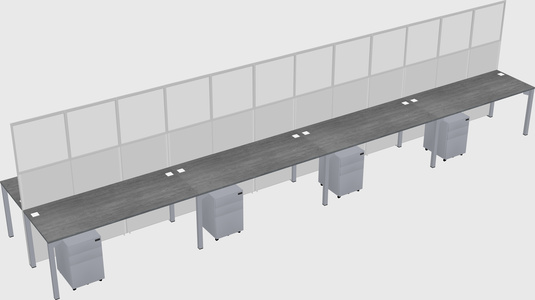 Shared rectangular cubicle