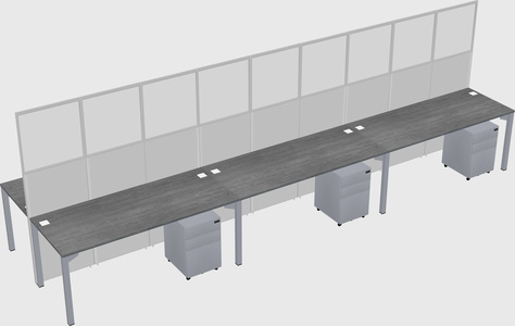 Shared rectangular cubicle