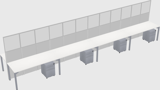 Shared rectangular cubicle