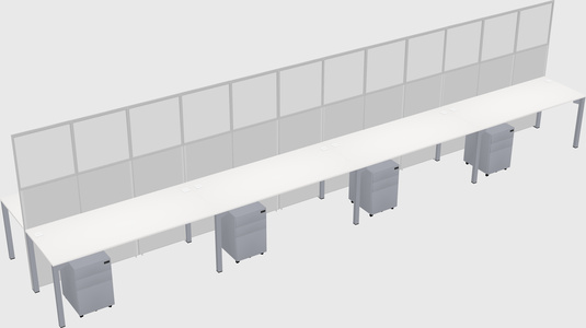 Shared rectangular cubicle