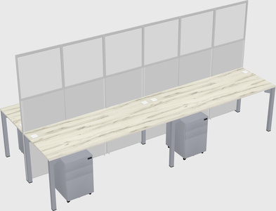 Shared rectangular cubicle