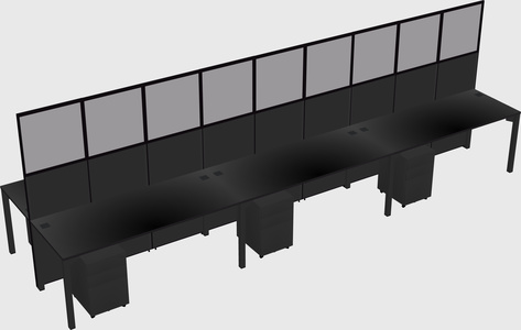 Shared rectangular cubicle