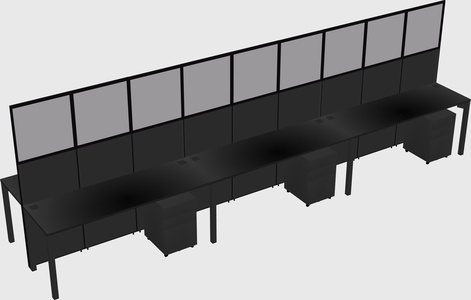 Shared rectangular cubicle