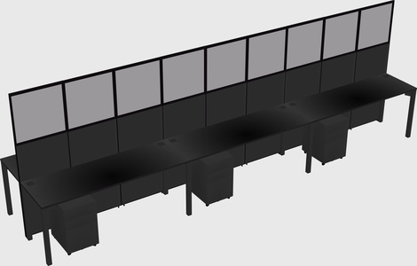 Shared rectangular cubicle