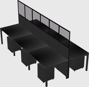 Shared rectangular cubicle