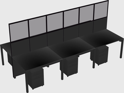 Shared rectangular cubicle