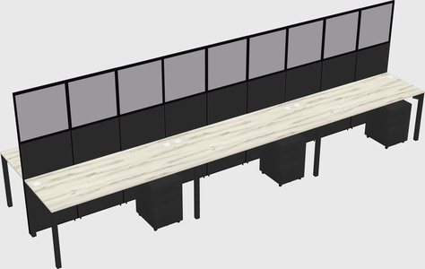Shared rectangular cubicle