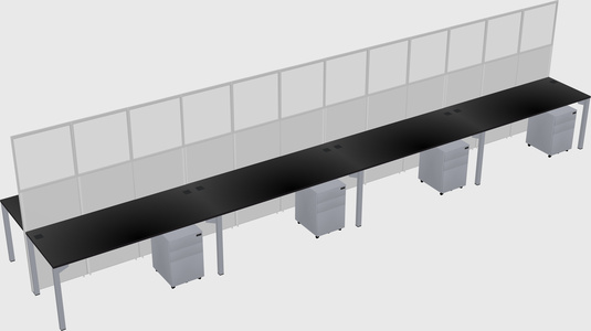 Shared rectangular cubicle