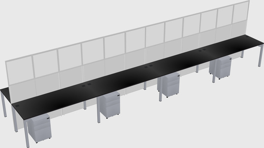 Shared rectangular cubicle