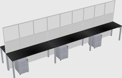 Shared rectangular cubicle