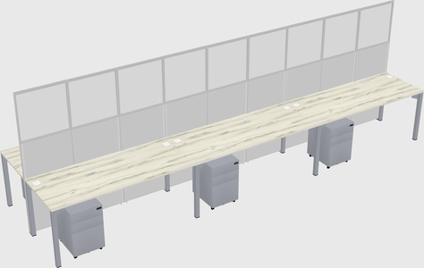 Shared rectangular cubicle