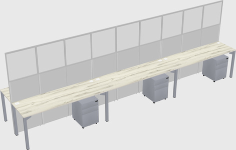 Shared rectangular cubicle