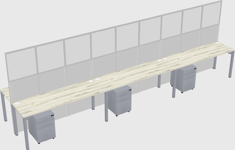 Shared rectangular cubicle