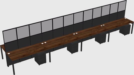 Shared rectangular cubicle