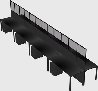 Shared rectangular cubicle