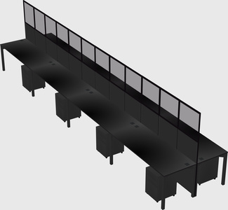 Shared rectangular cubicle