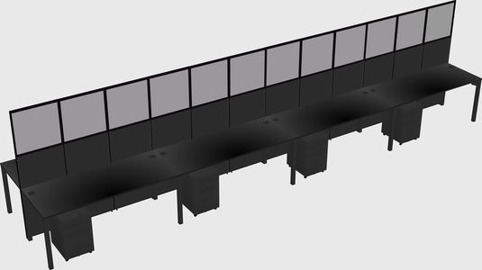 Shared rectangular cubicle