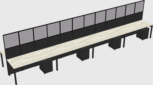 Shared rectangular cubicle