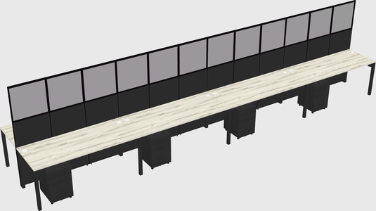 Shared rectangular cubicle