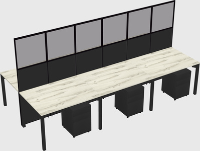 Shared rectangular cubicle