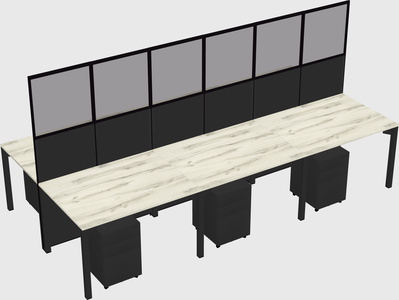 Shared rectangular cubicle