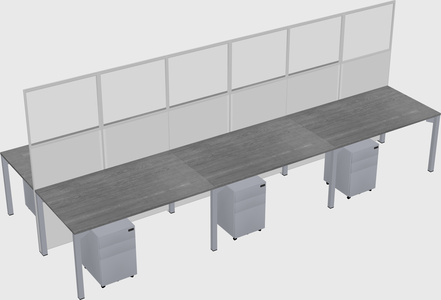 Shared rectangular cubicle
