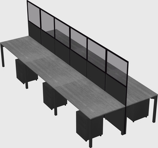 Shared rectangular cubicle