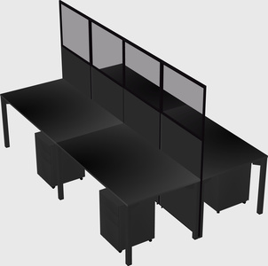 Shared rectangular cubicle