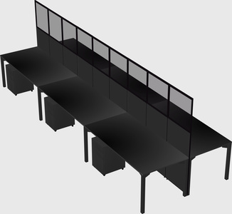 Shared rectangular cubicle