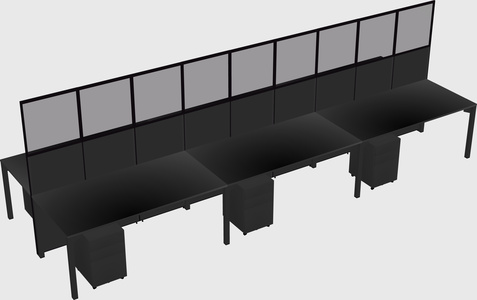 Shared rectangular cubicle