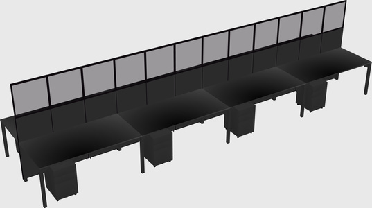 Shared rectangular cubicle