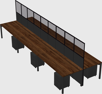 Shared rectangular cubicle