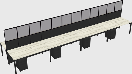 Shared rectangular cubicle