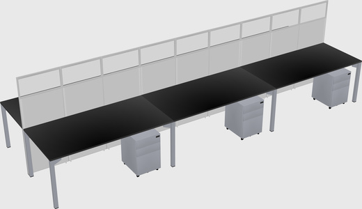 Shared rectangular cubicle