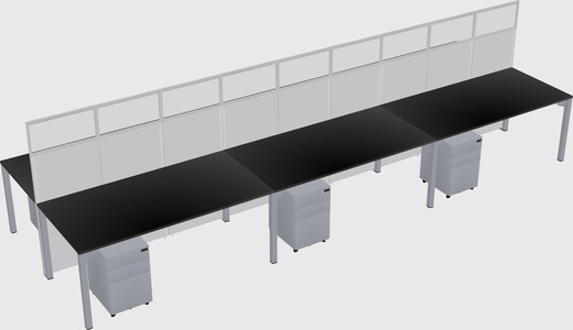 Shared rectangular cubicle