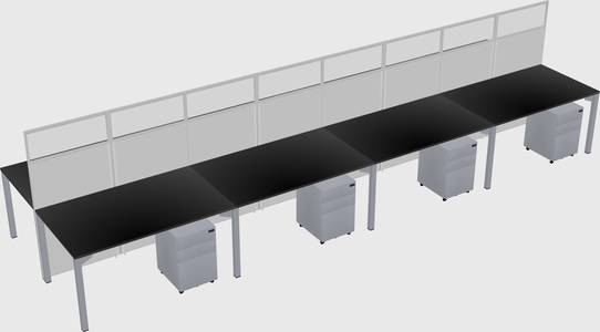 Shared rectangular cubicle
