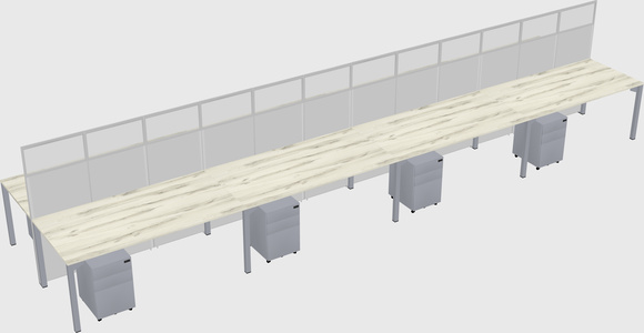 Shared rectangular cubicle