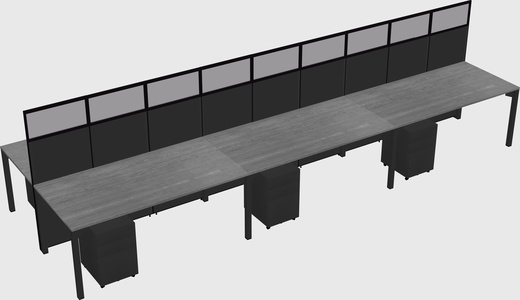 Shared rectangular cubicle